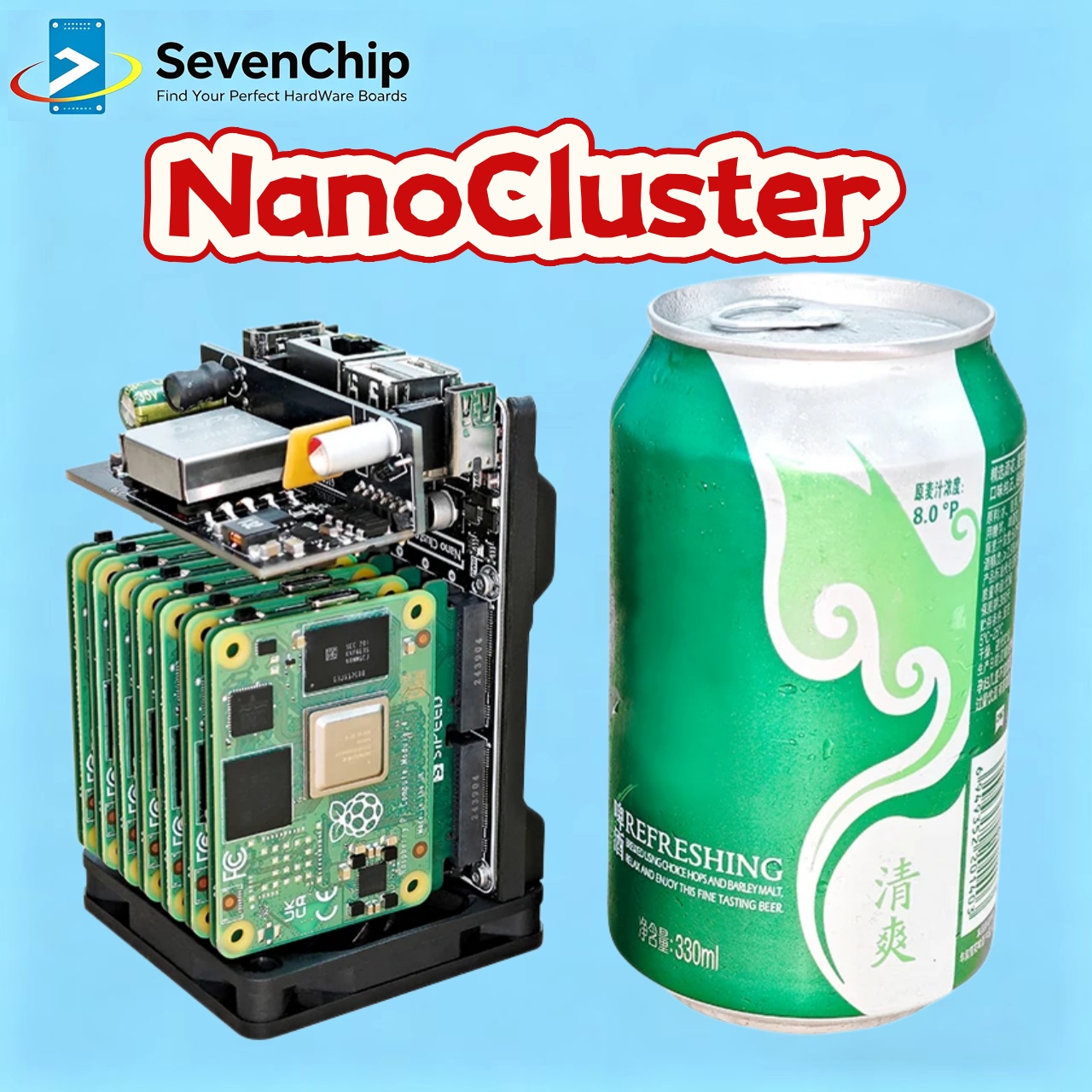 Deskpi Super6C - Мини-сервер Sipeed NanoCluster 7x CM4/CM5 для