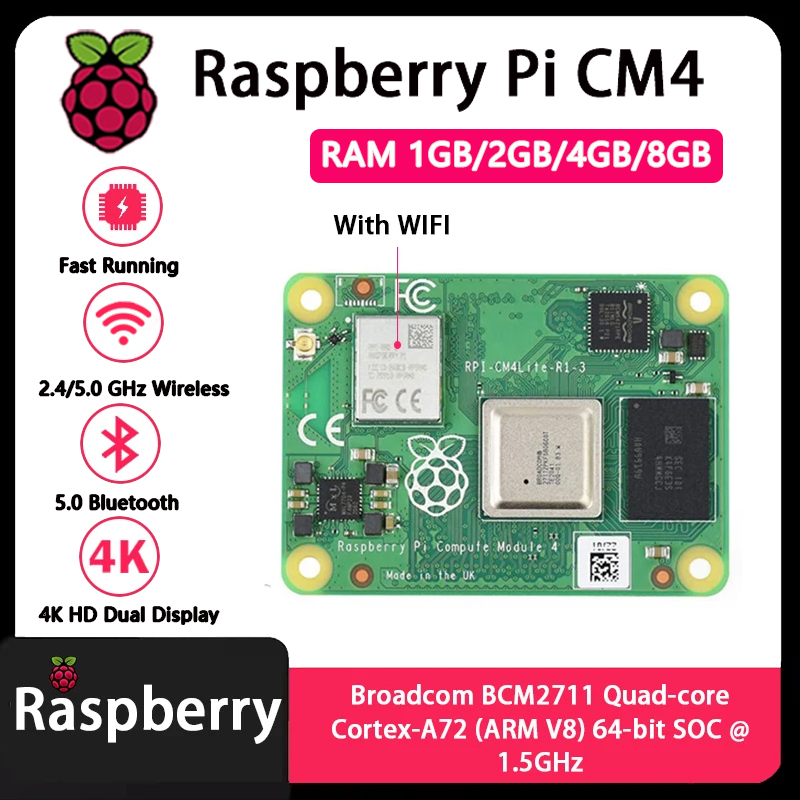 Raspberry Pi CM4 1GB/2GB/4GB/8 – обзор и цена Raspberry Pi Cm4 8Gb Ram 32Gb Emmc Wifi