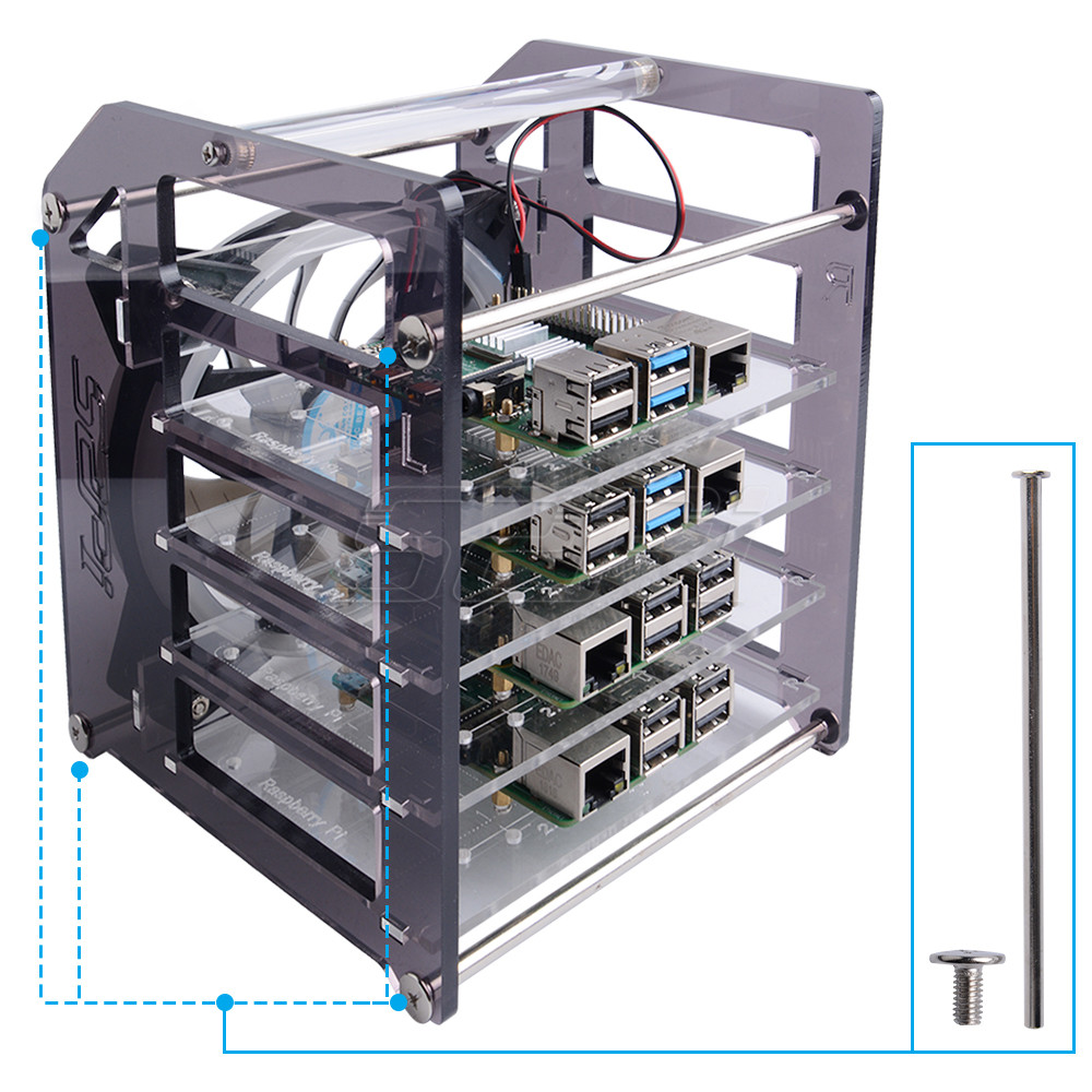 52Pi стойка башня 4-слойный ак – обзор и цена Deskpi Super6C