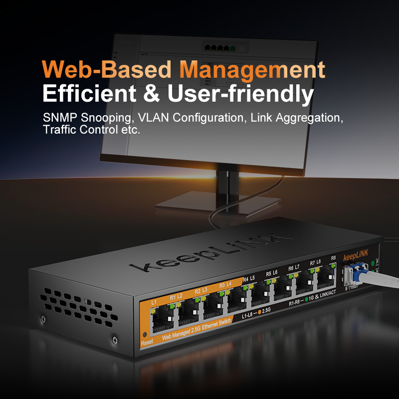 Коммутатор KeepLiNK KP-9000-9X – обзор и цена Sfp+ 10G Managed Switch 8 Port