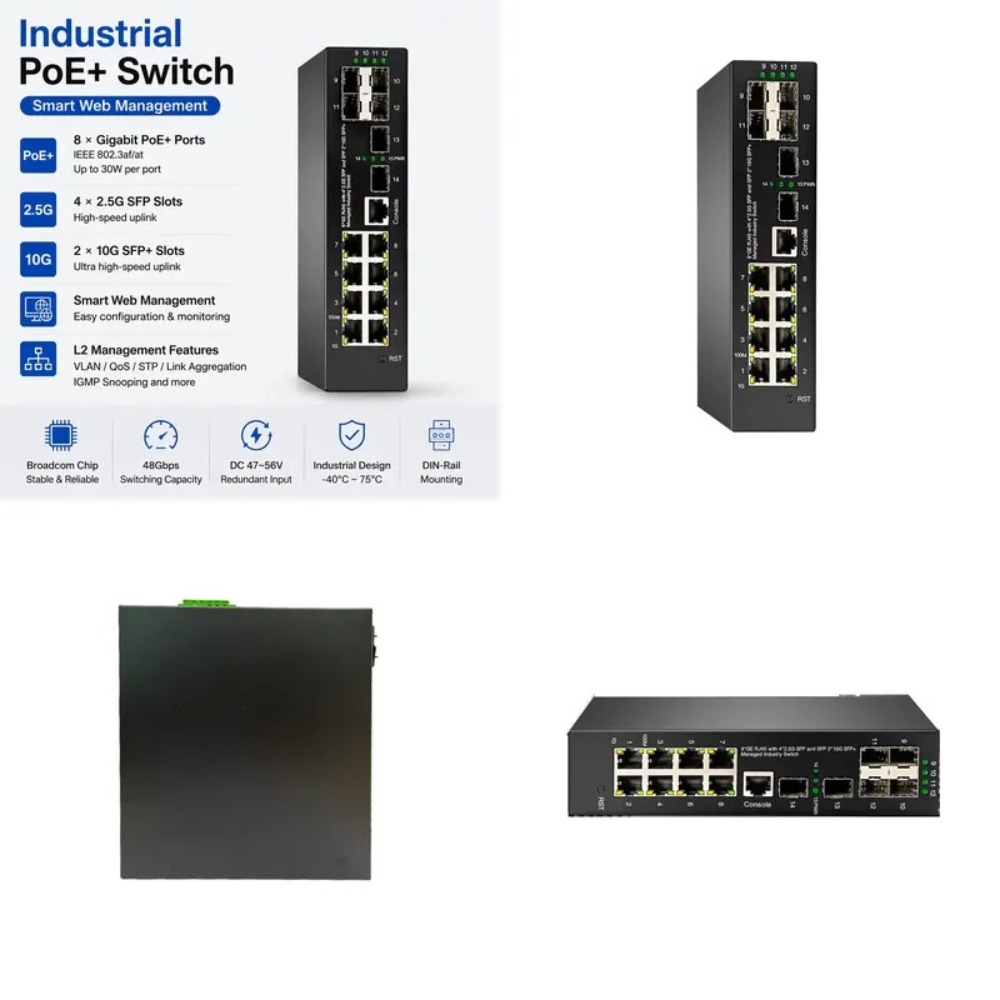Промышленный управляемый PoE-к – обзор и цена Sfp+ 10G Managed Switch 8 Port